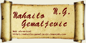 Mahailo Gemaljević vizit kartica